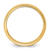 10K 7mm Yellow Gold Milgrain Half Round Band view 2