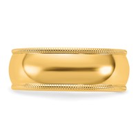 10K 7mm Yellow Gold Milgrain Half Round Band view 3