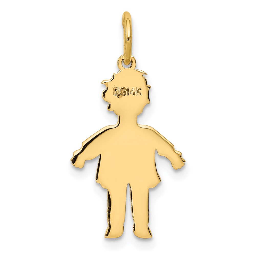 14k Plain Polished Small Boy Charm (M100)