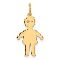 14K Yellow Gold Plain Polished Small Boy Charm view 4