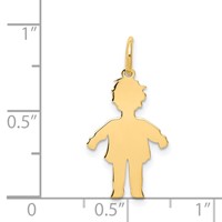 14K Yellow Gold Plain Polished Small Boy Charm view 3