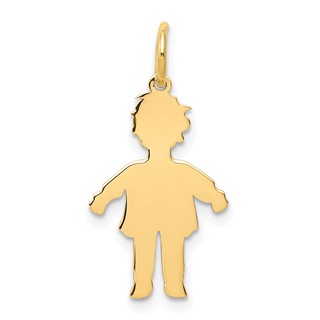 14k Plain Polished Small Boy Charm