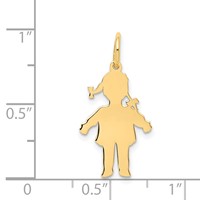 14K Yellow Gold Plain Polished Small Girl Charm view 3