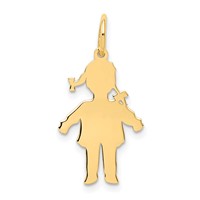14K Yellow Gold Plain Polished Small Girl Charm view 1