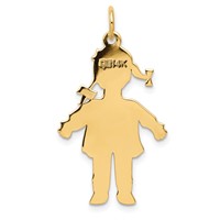 14K Yellow Gold Plain Polished Large Girl Charm view 4