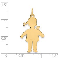 14K Yellow Gold Plain Polished Large Girl Charm view 3