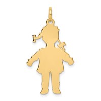 14K Yellow Gold Plain Polished Large Girl Charm view 1