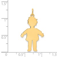 14K Yellow Gold Plain Polished Large Boy Charm view 3