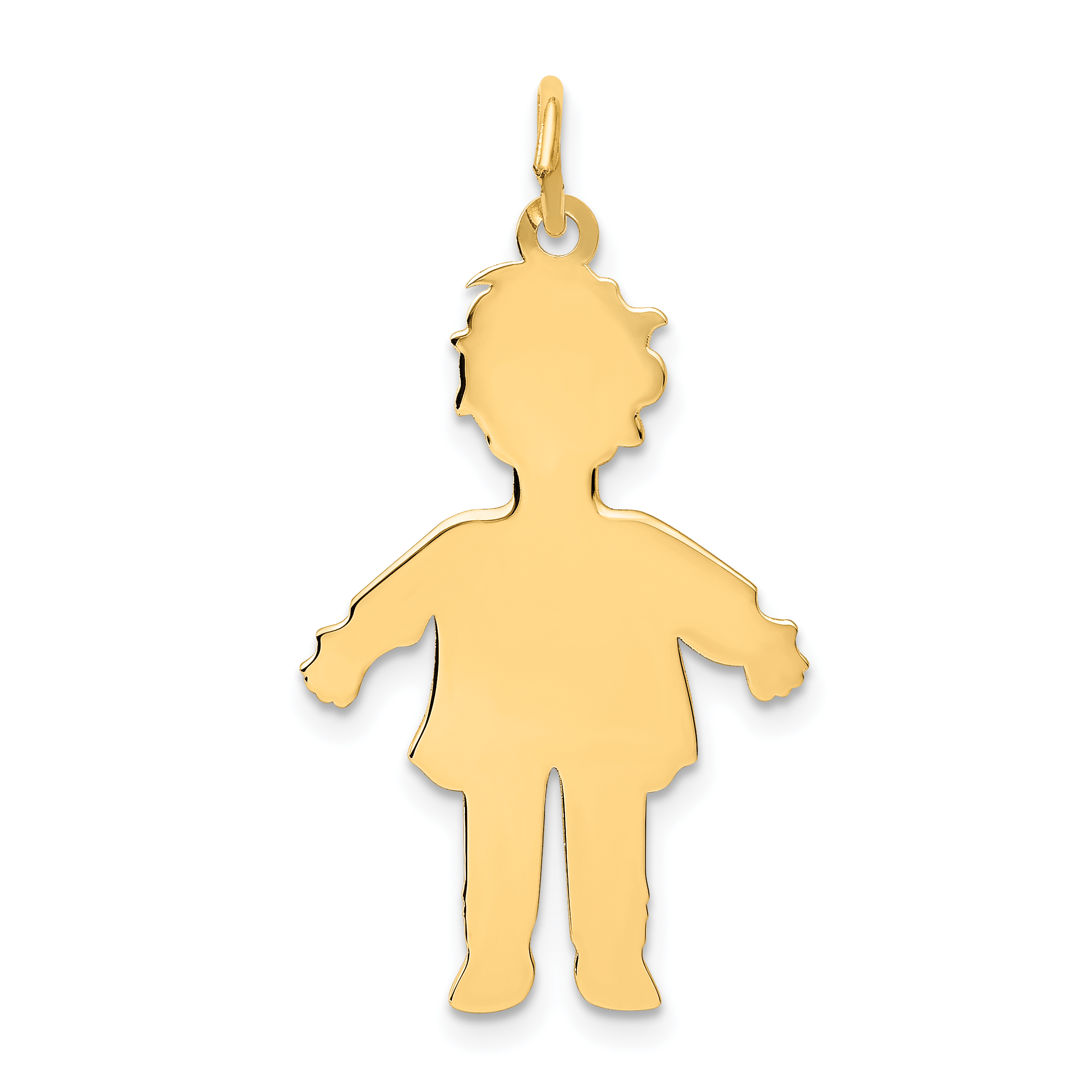 14k Plain Polished Large Boy Charm (M117)