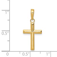 14K Yellow Gold Small Cross Pendant view 4