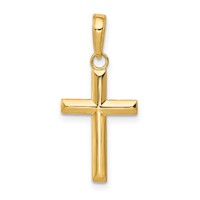 14K Yellow Gold Small Cross Pendant view 1