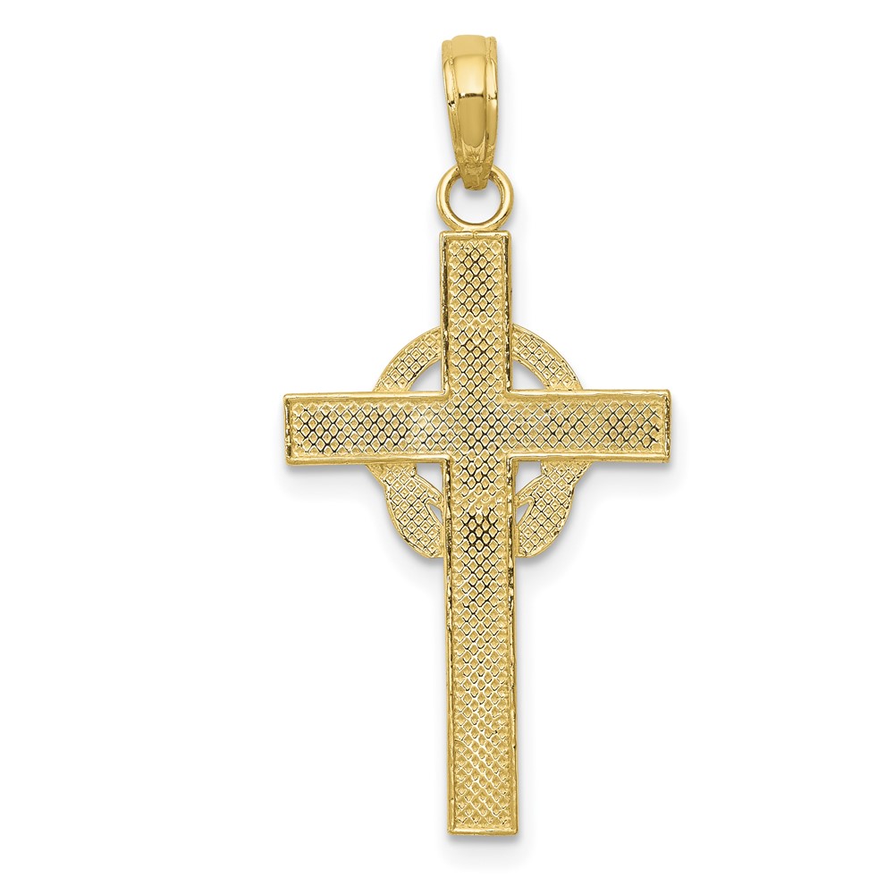 14k Polished Claddagh Cross Pendant (M1338)