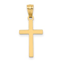 14K Satin Diamond-Cut Cross Pendant view 3