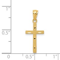 14K Satin Diamond-Cut Cross Pendant view 4