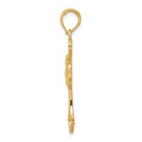 14K Yellow Gold Dove Cross Pendant view 2