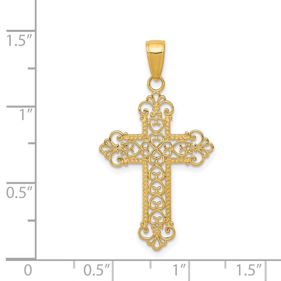 Gold Fleur de lis Cross Pendant