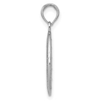 14K White Gold Polished and Satin Solid Miraculous Medal Oval Pendant view 2