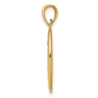 14K Yellow Gold Polished and Satin Solid Miraculous Medal Oval Pendant view 2