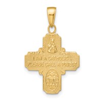 14K Yellow Gold Polished 4-Way Medal Pendant view 3