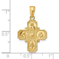14K Yellow Gold Polished 4-Way Medal Pendant view 4