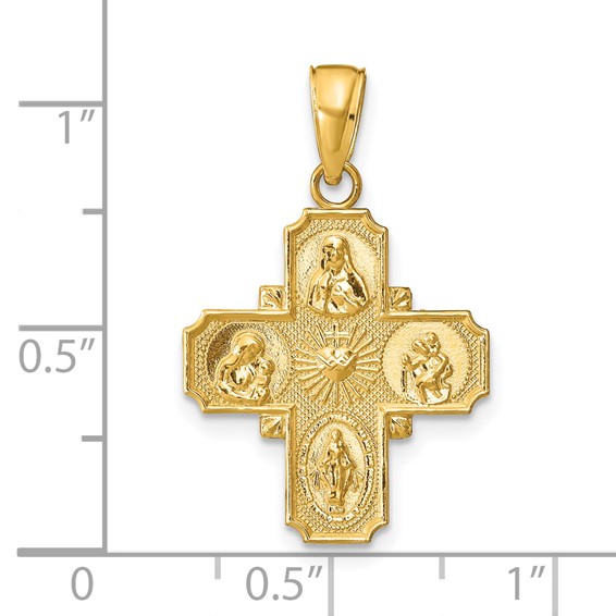 Gold Four Way Medal Pendants