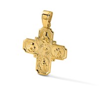 14K Yellow Gold Polished 4-Way Medal Pendant view 5