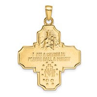 14K Polished Four-Way Medal Pendant view 3