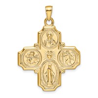 14K Polished Four-Way Medal Pendant view 1