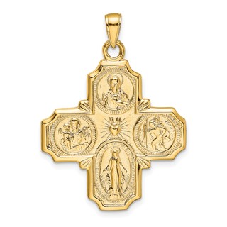 Gold Four Way Medal Pendants