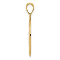 14K Yellow Gold Polished and Satin Solid Saint Christopher Medal Oval Pendant view 2