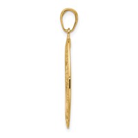 14K Yellow Gold Polished Solid Saint Christopher Medal Oval Pendant view 2