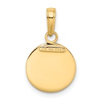 14K Yellow Gold Polished Solid Saint Christopher Medal Round Charm view 3