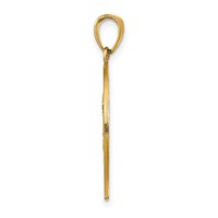 14K Yellow Gold Polished and Satin Solid Saint Christopher Medal Round Pendant view 2