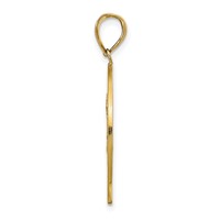 14K Yellow Gold Polished and Satin Solid Saint Christopher Medal Round Pendant view 2