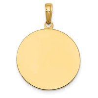 14K Polished and Satin Solid Saint Joseph Medal Round Pendant view 4