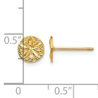 14K Diamond-Cut Sand Dollar Post Earrings view 4
