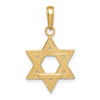 14K Solid Satin Star of David Charm view 3