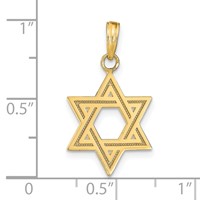 14K Solid Satin Star of David Charm view 4