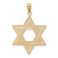 14K Yellow Gold Solid Polished Cut-out Star of David Charm view 3
