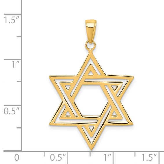 Gold Star of David Pendant