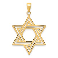 14K Yellow Gold Solid Polished Cut-out Star of David Charm view 1