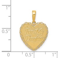 14K Yellow Gold Reversible for MY Daughter You Are MY Pride and Joy Heart Pendant view 4
