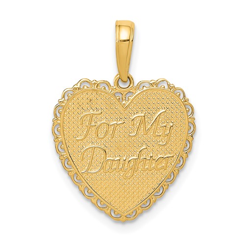 14K Yellow Gold Reversible for MY Daughter You Are MY Pride and Joy Heart Pendant