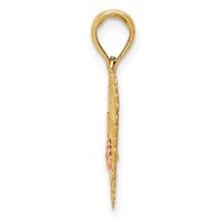 14K Two-Tone Grandma Heart Charm with Flower view 2