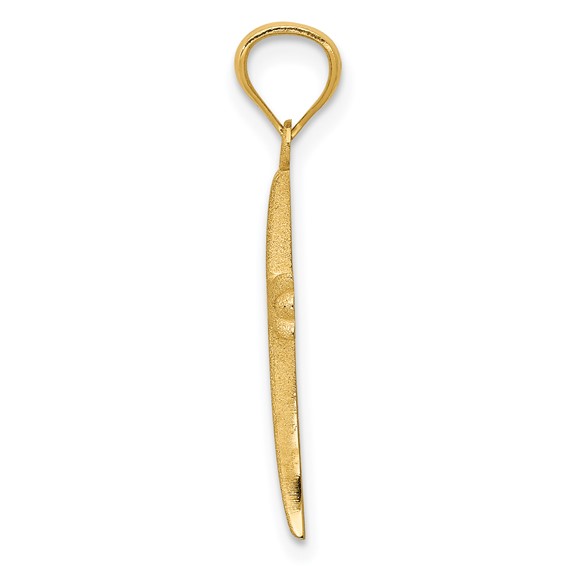 14k Satin Diamond-cut Cross Charm