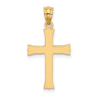 14K Satin Diamond-cut Cross Charm view 3