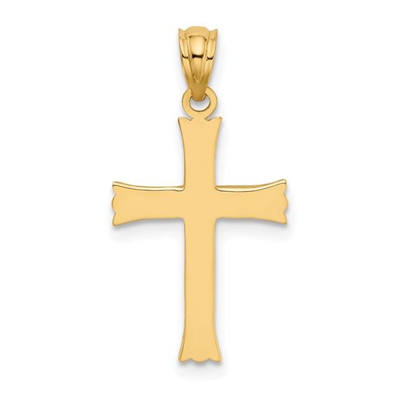14k Satin Diamond-cut Cross Charm