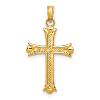 Gold Fleur de lis Cross Pendant