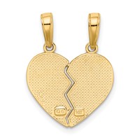 14K Yellow Gold I Love You 2-Piece Break-Apart Heart Charm view 3