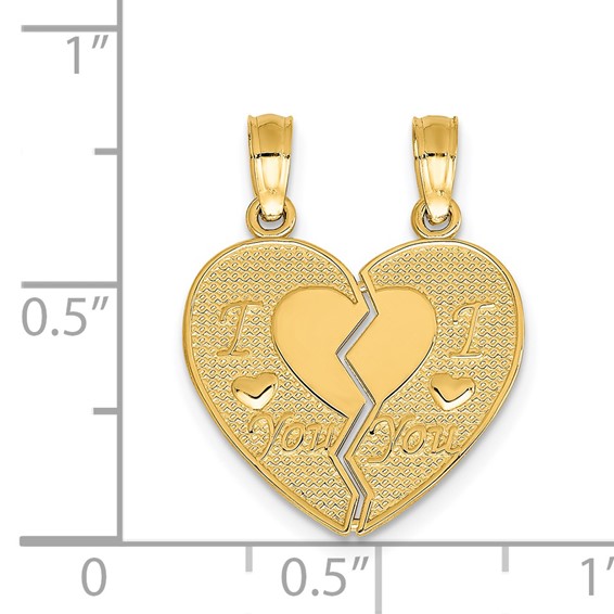 Gold Break a Part I LOVE YOU Pendant